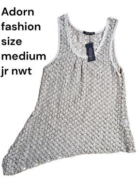 Women's Cream Crochet Tank Top